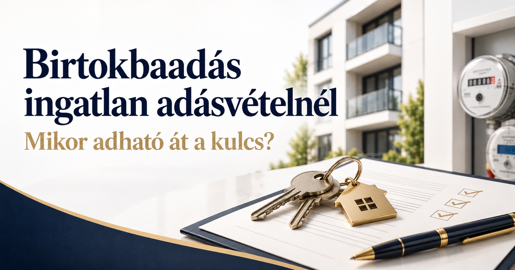 Ingatlan birtokbaadás kulcsokkal és szerződéssel